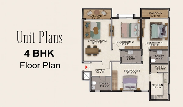 Floor Plan Variants Sobha Hennur Floor Plan - 2, 3 and 4 BHK Configurations