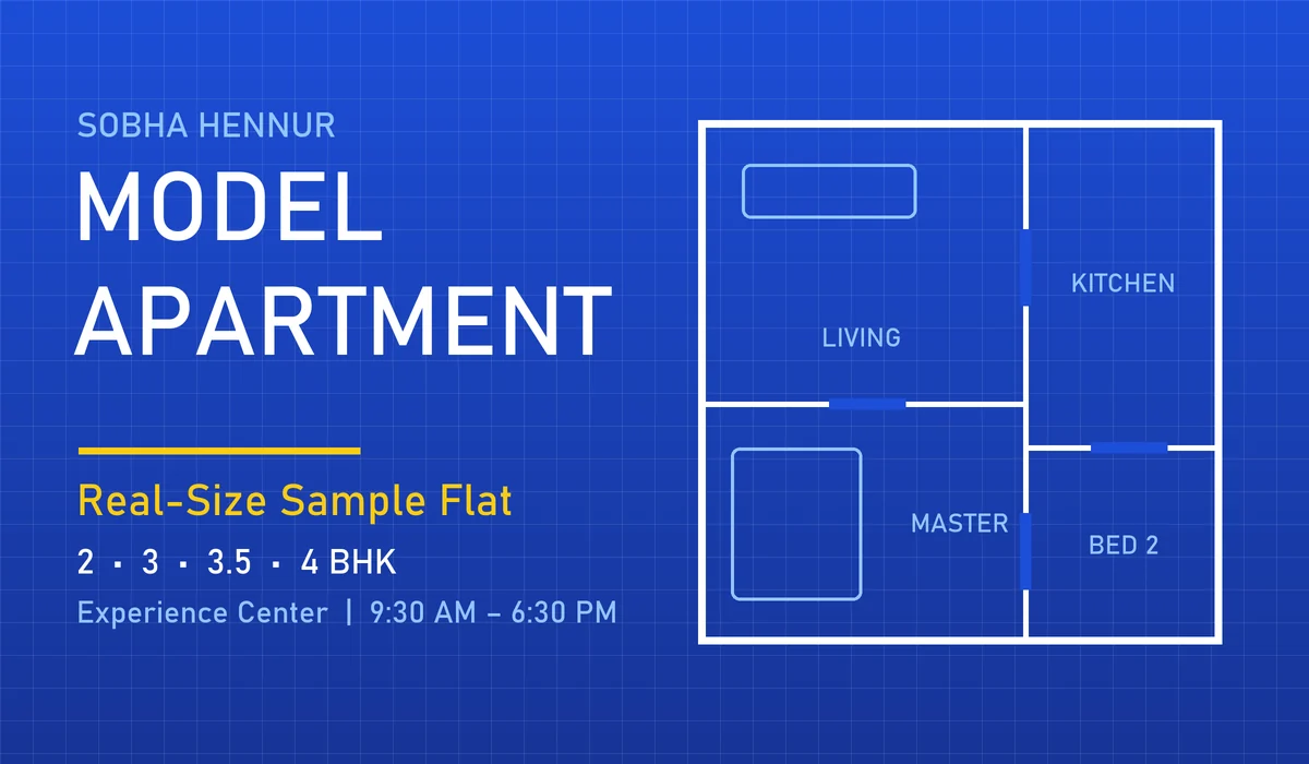 Sobha Hennur Model Apartment - real size sample flat at the experience center